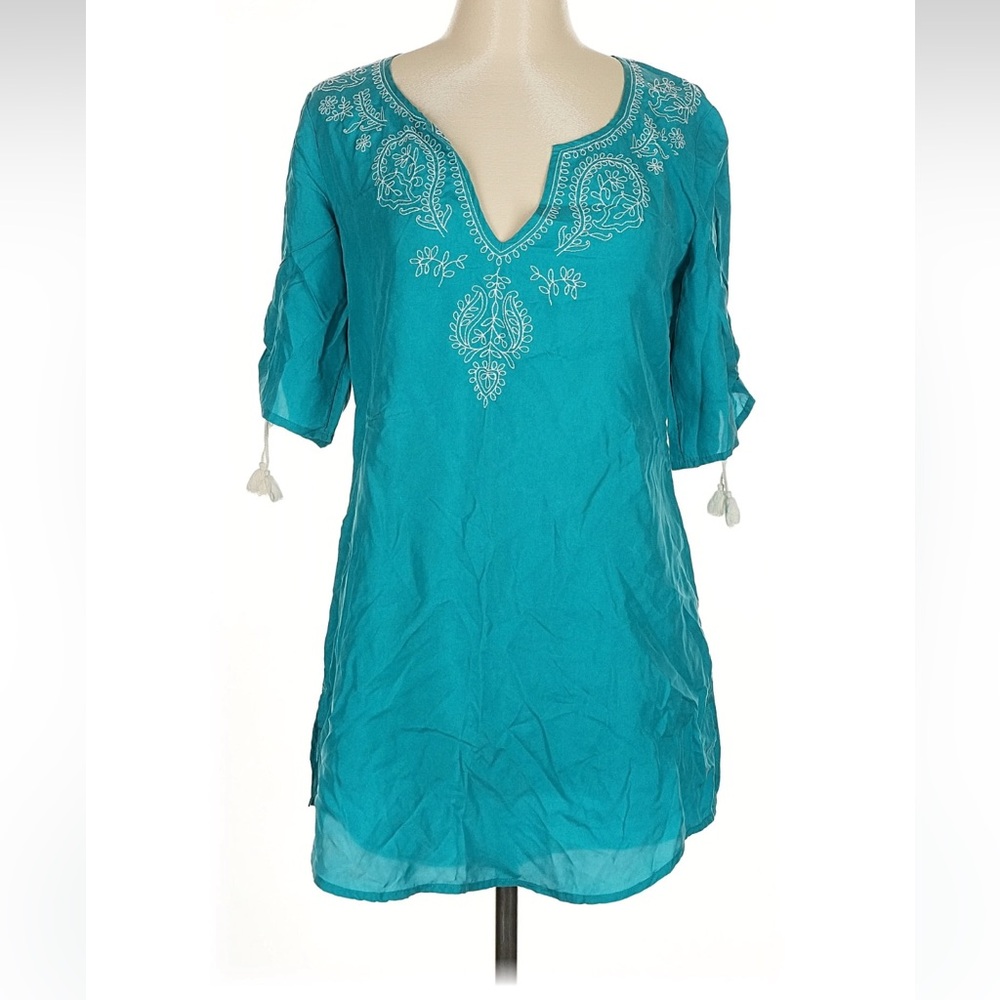 Banana Republic 100% silk dress teal size M